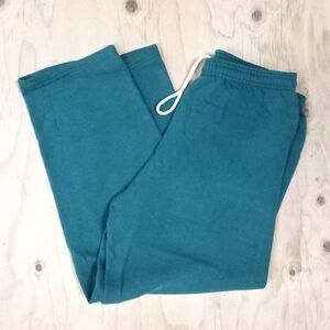 Vintage Jerzees Blank Sweatpanmts Joggers Trainers Teal